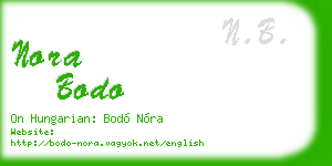 nora bodo business card